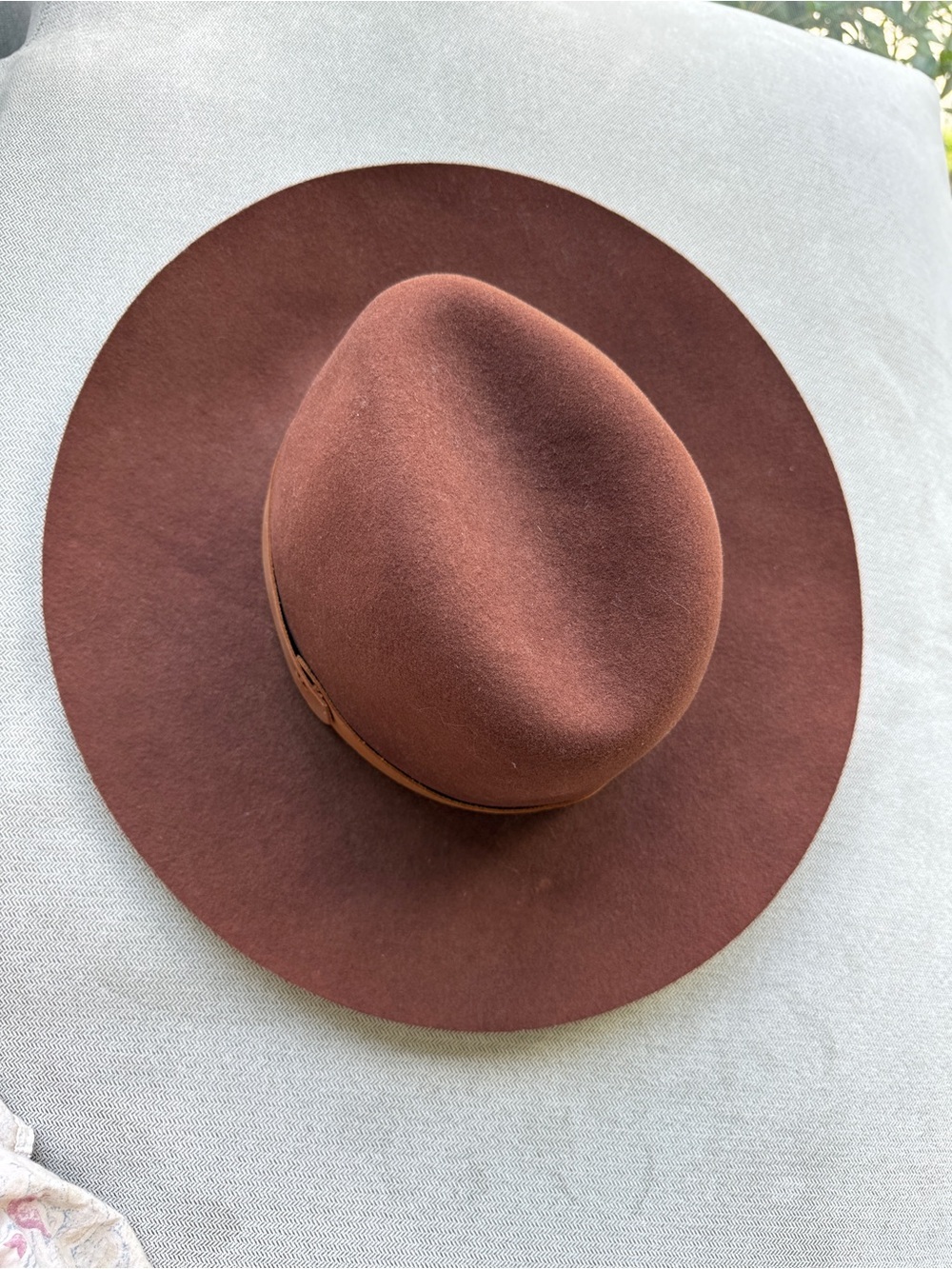 Rag & Bone Brown Wide-Brim Wool Felt Hat with Leather Band M - Picture 8 of 9